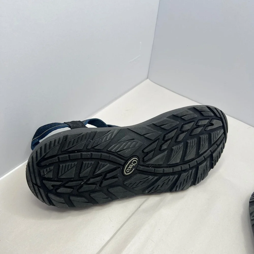 Chaco Z/Cloud 2 Sandals Mens 11 Blue Black Stripe Toe Loop Hiking Outdoor Sport